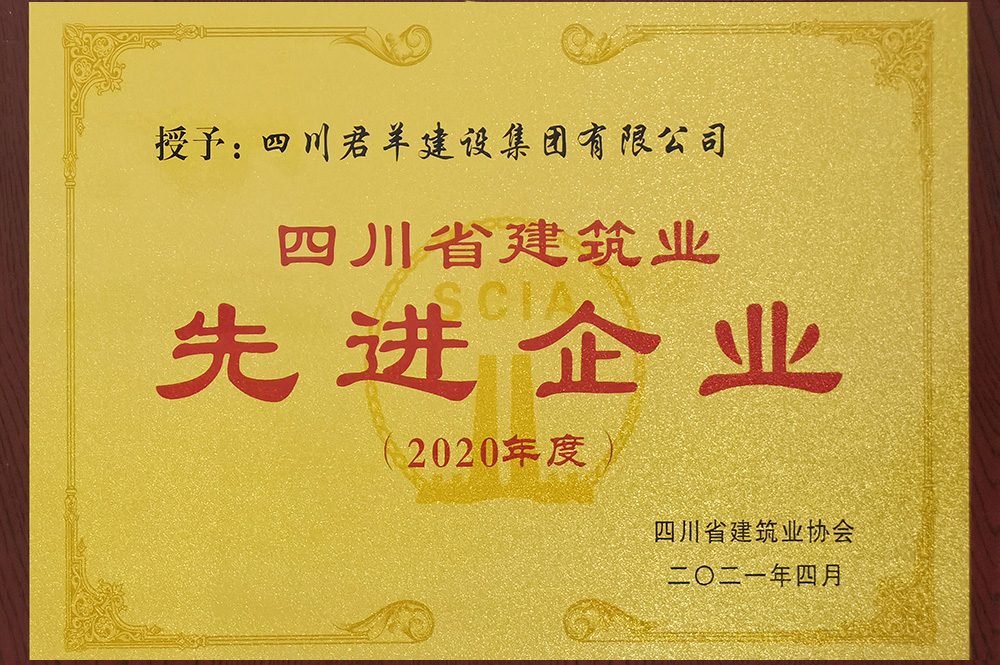 2020年度四川省构筑业先进企业